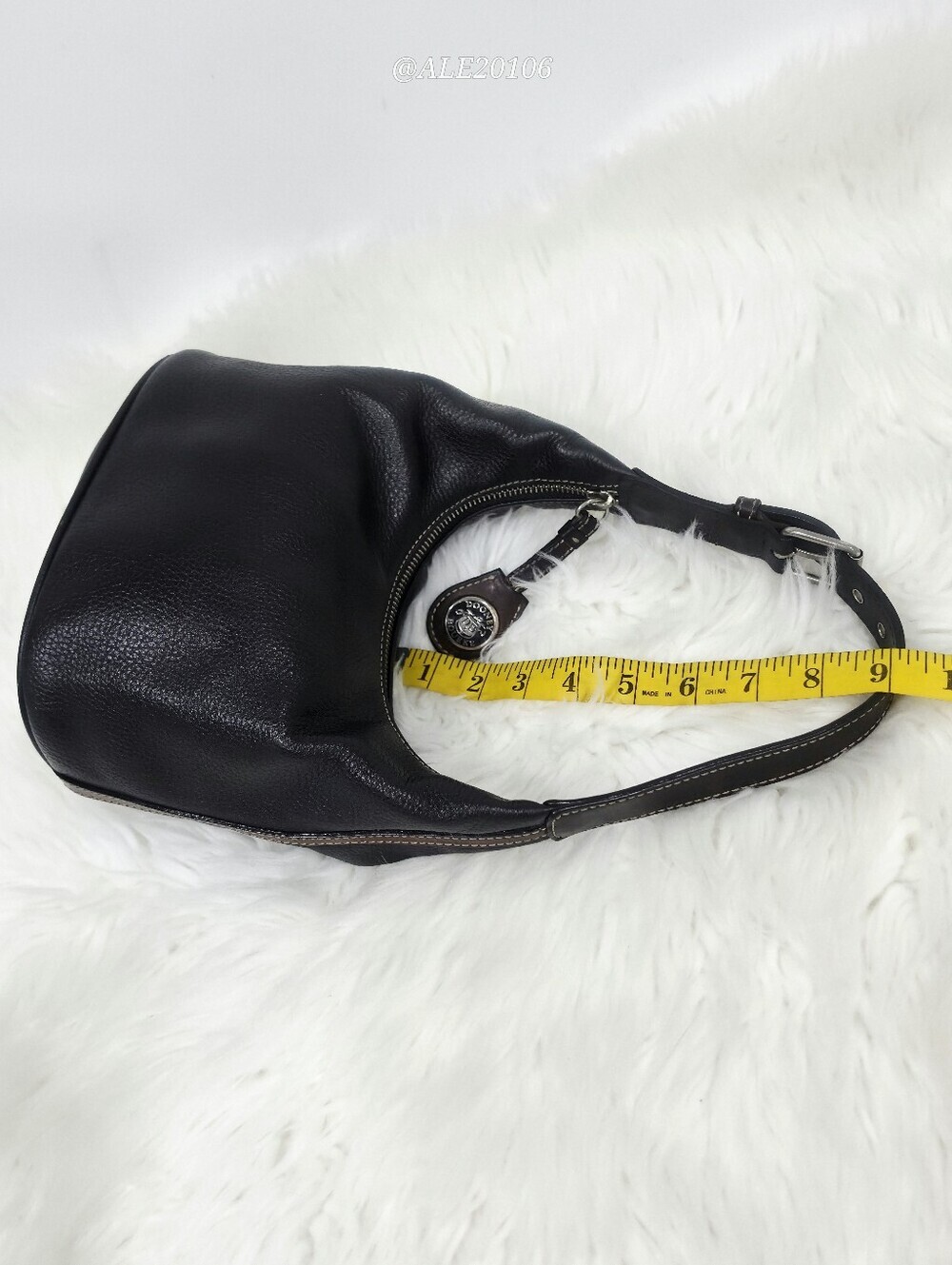 Dooney & Bourke Dark Brown Leather Hobo Shoulder Bag Pebbled Leather Purse - Picture 6 of 12
